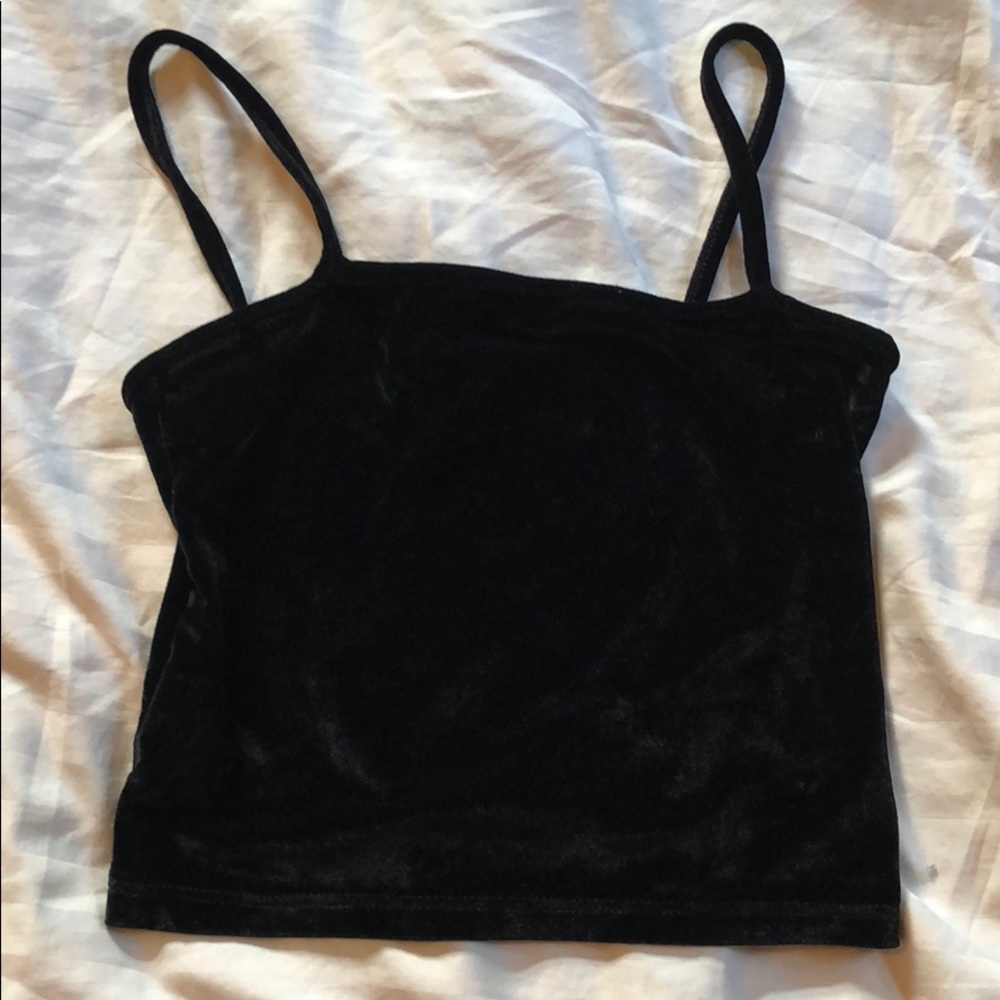 Brandy Melville Velvet Black Crop